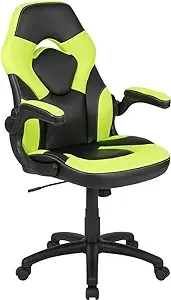 X10 Gaming Chair Racing Office Ergonomic Computer PC Adjustable Swivel Chair with Flip-Up Arms Neon Green