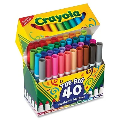 Crayola Ultra-Clean Washable Broad Line Markers (40)