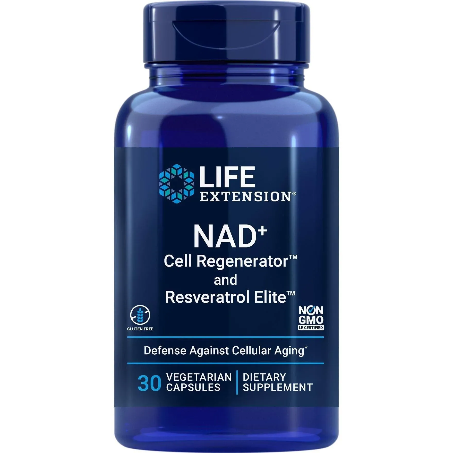 Life Extension NAD+ Cell Regenerator and Resveratrol Elite, NIAGEN nicotinamide riboside, Trans-resveratrol, quercetin, Fisetin, for Longevity, Energy, and oxidative Stress, 30 Vegetarian Capsule