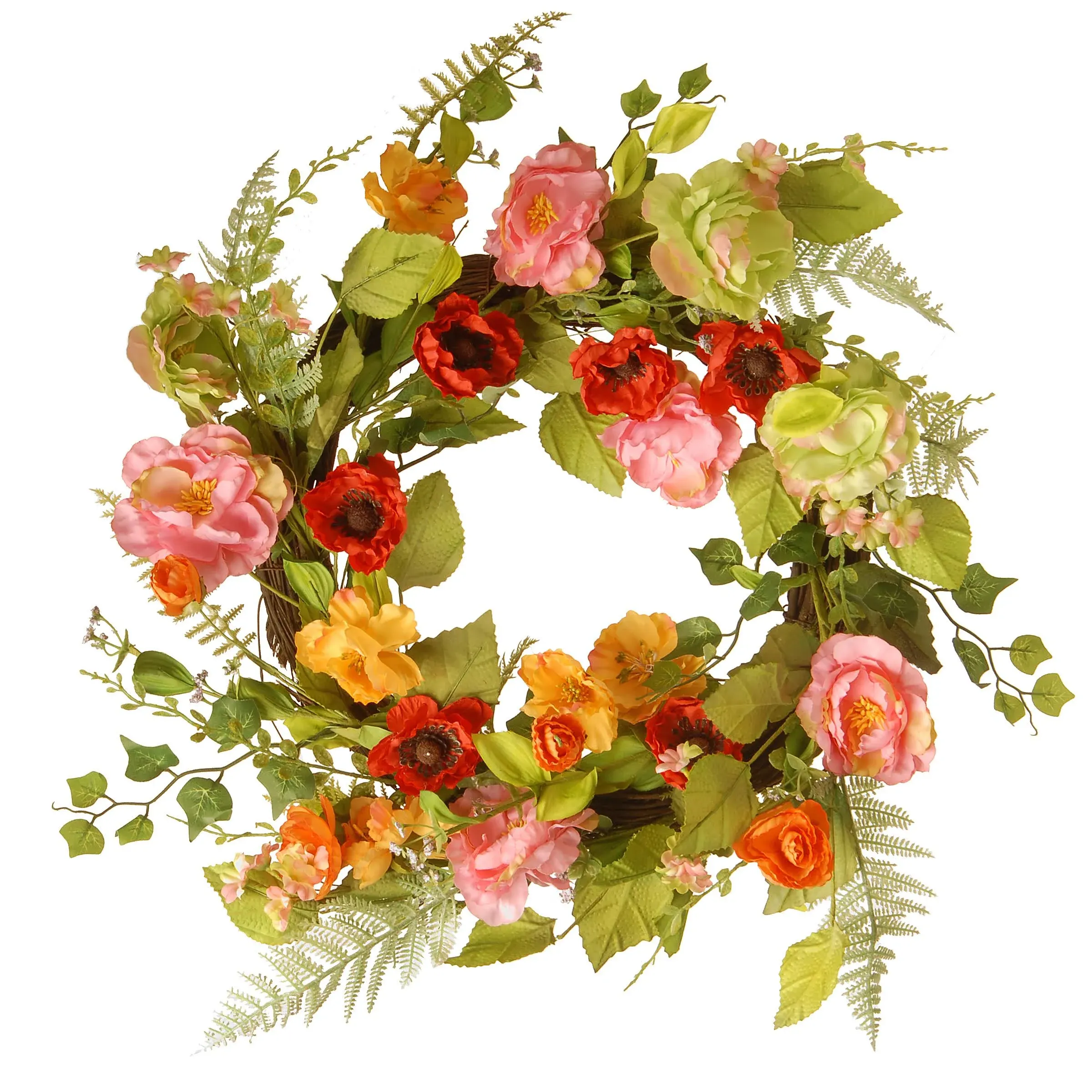 22 in. Spring Flower Wreath