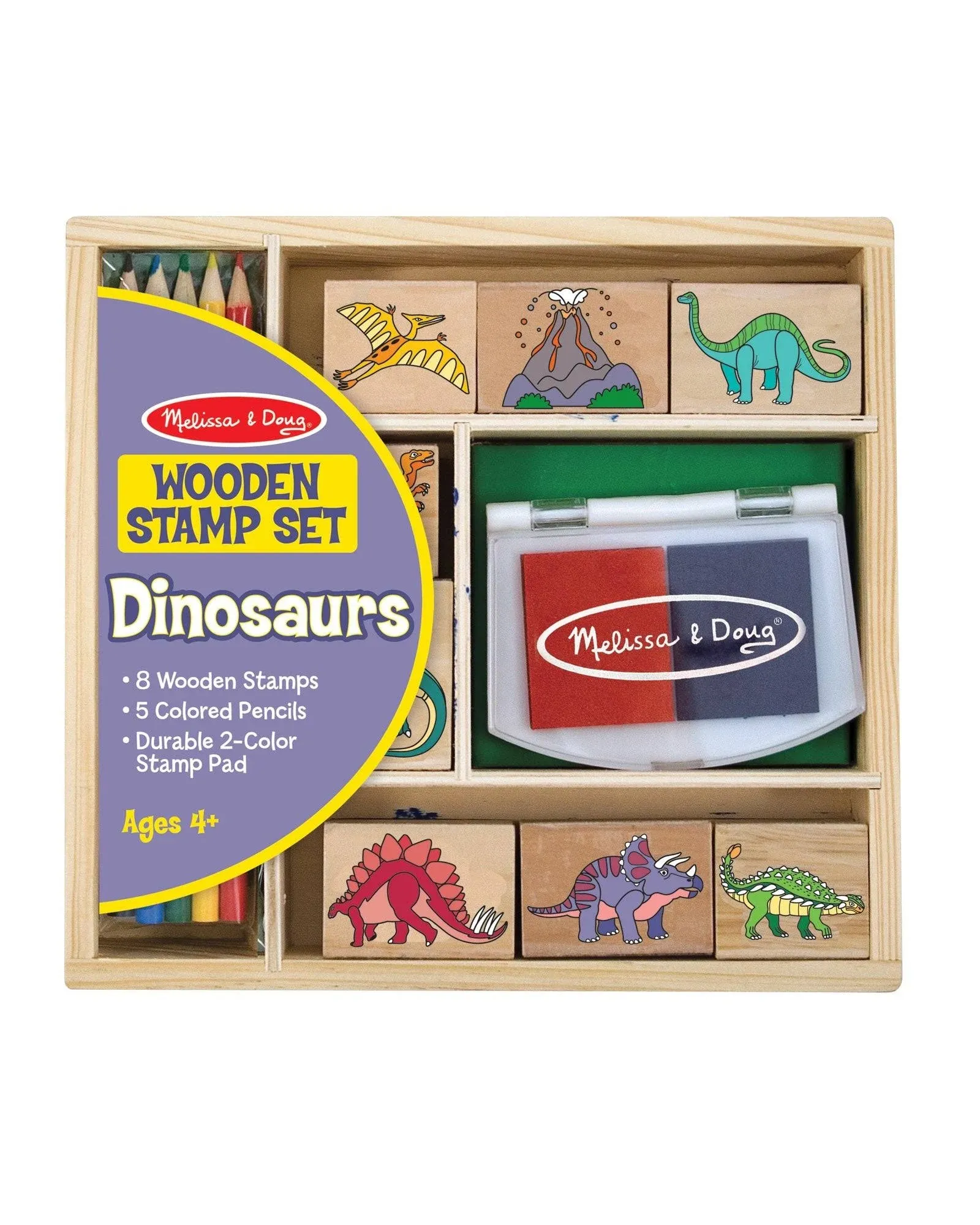 Melissa & Doug Dinosaur - Wooden Stamp Set