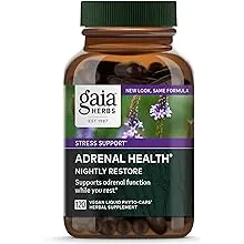 Gaia Herbs, Adrenal Health, Nightly Restore, 120 Vegan Liquid Phyto-Caps