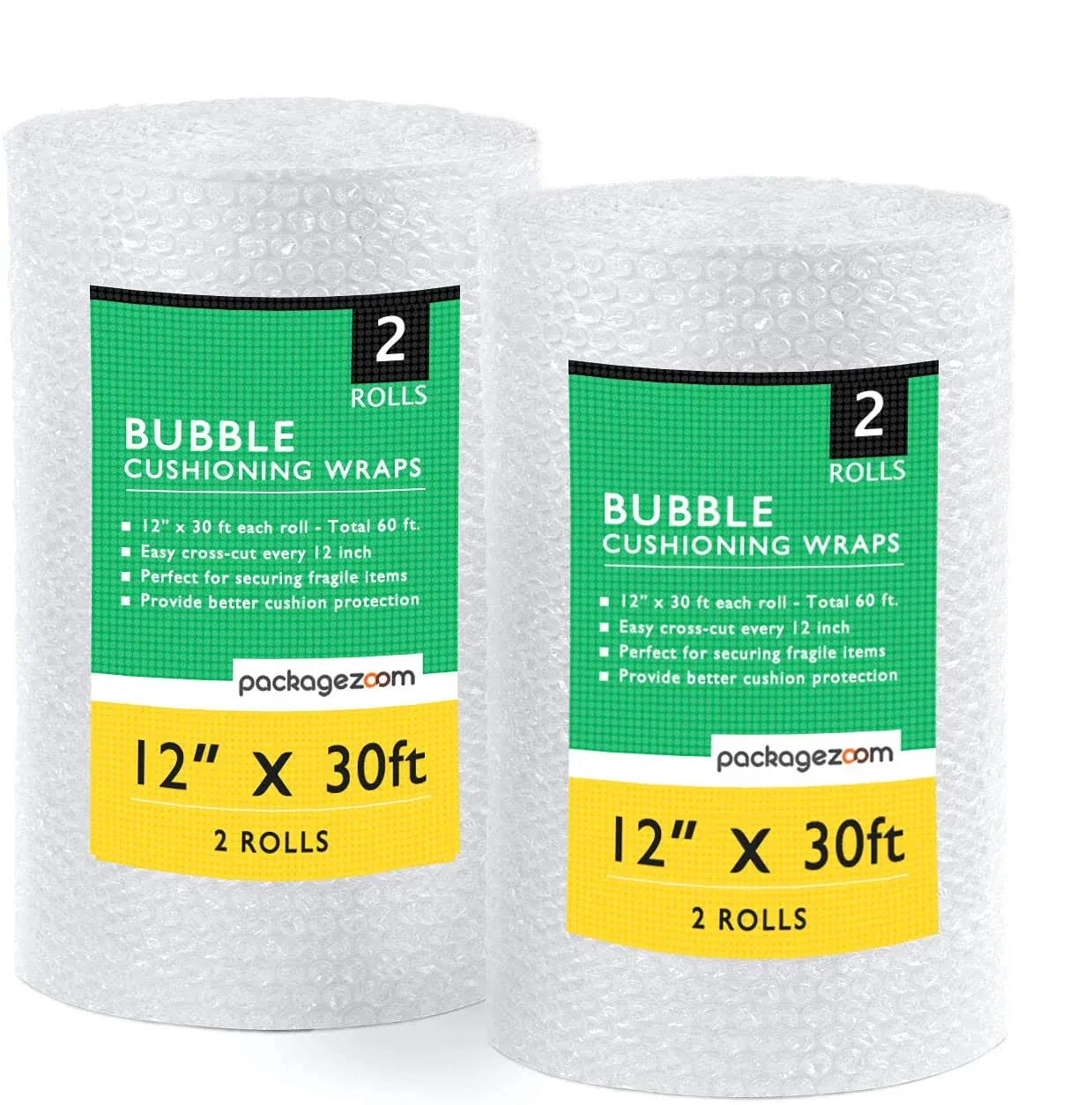 Packagezoom 1 Pack 12 Inch x 30 ft. Bubble Cushioning Wrap Shipping Packing Moving Supplies Perforated Every 12” Bubble Cushioning Wrap for Packing