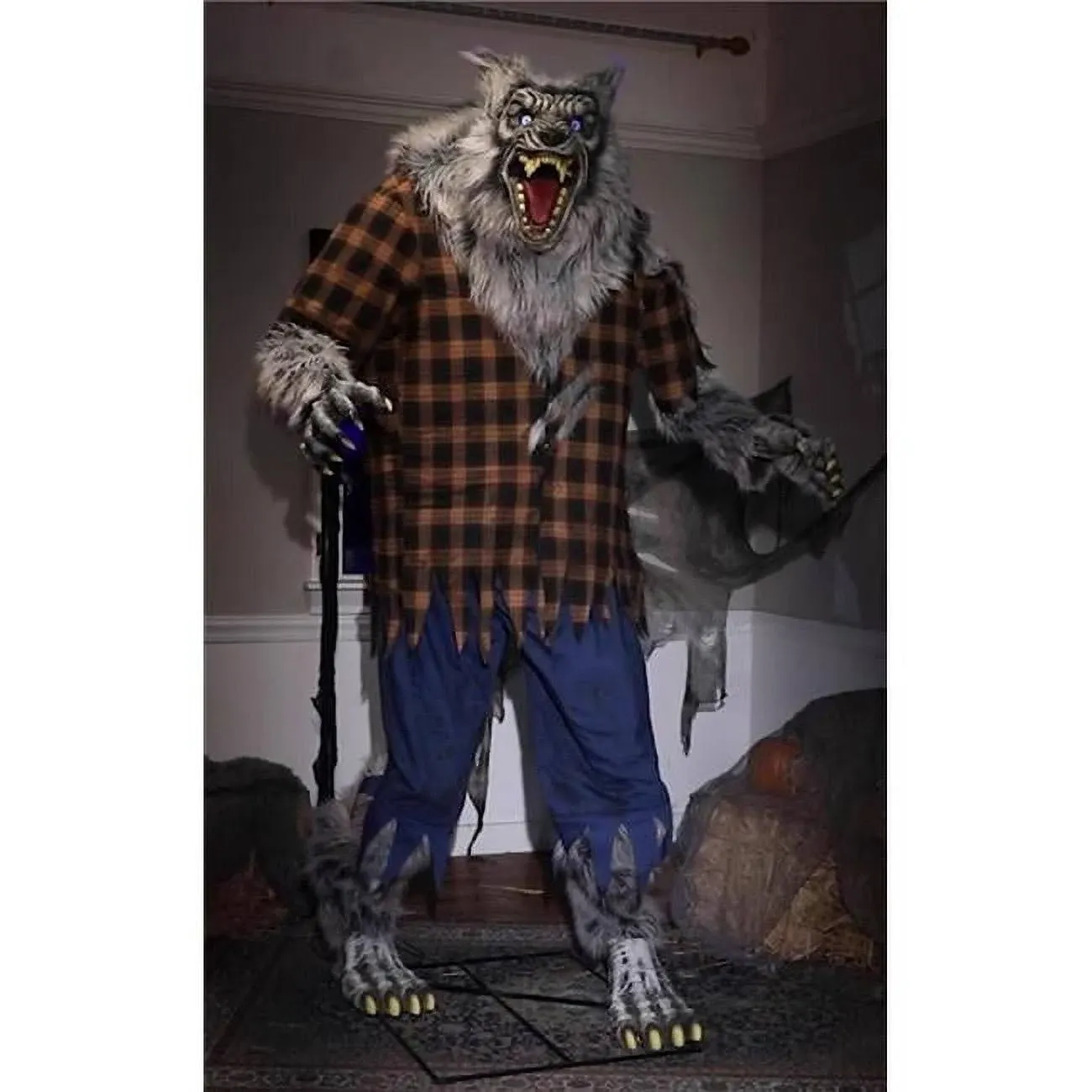 7.5' Animated Hulking Werewolf Prop Halloween Lifesize