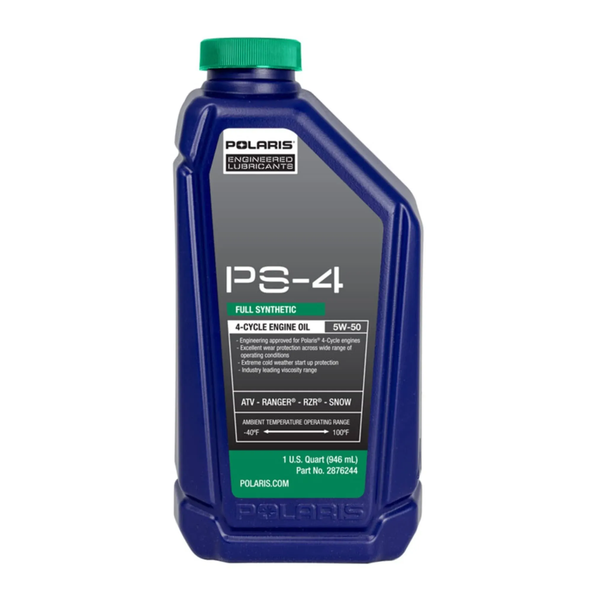 Polaris PS-4 Full Synthetic 5W-50 All-Season Engine Oil, 4-Stroke Engines, 2876244, 1 Quart