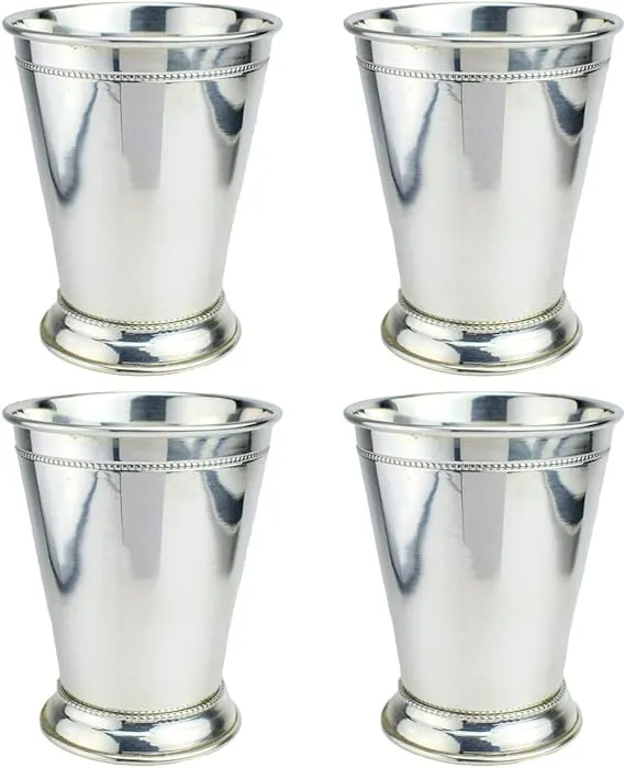 Copper Mint Julep Cup with Pure Silver Plate Set of 4