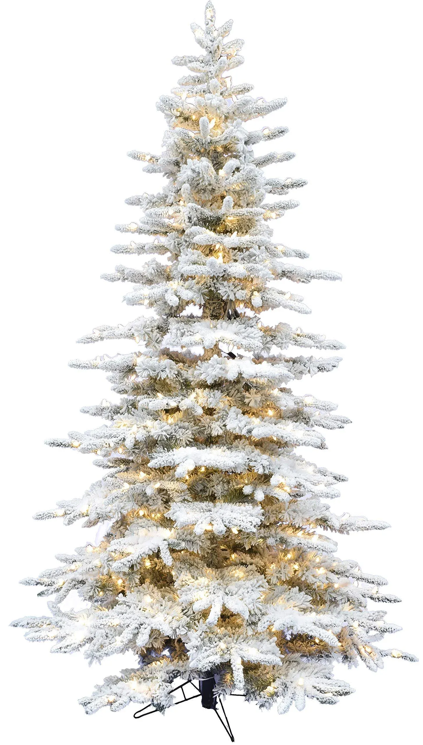 6.5-Ft Artificial Christmas Tree Pre-Lit Mountain Pine Snow Flocked 400 Lights