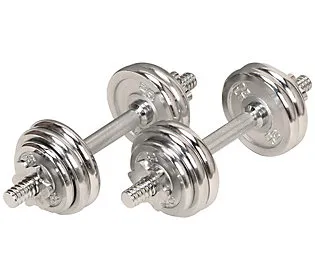 Sunny Health & Fitness 33lb Chrome Dumbbell Set w/ Carry Case - NO. 014