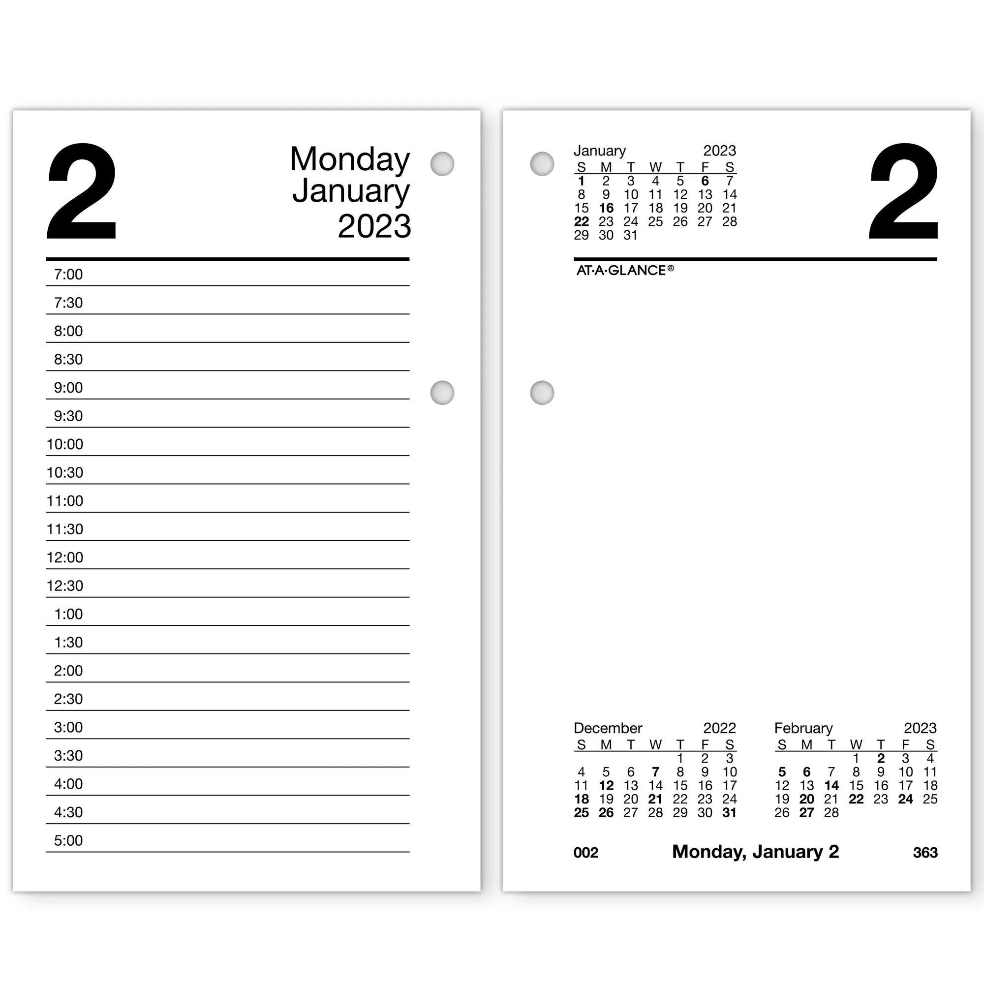 At-A-GLANCE Desk Calendar Refill with Tabs