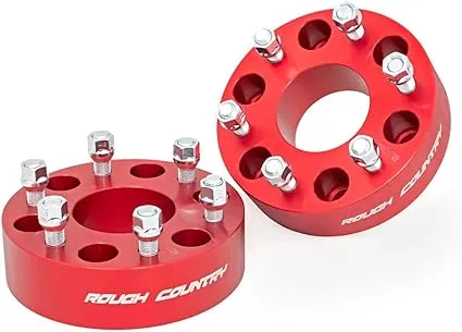 Rough Country 1101RED 2" GM Wheel Spacers (Pair, Red)