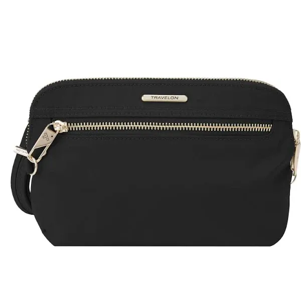 Travelon Anti-Theft Tailored Convertible Clutch Crossbody Bag, Black