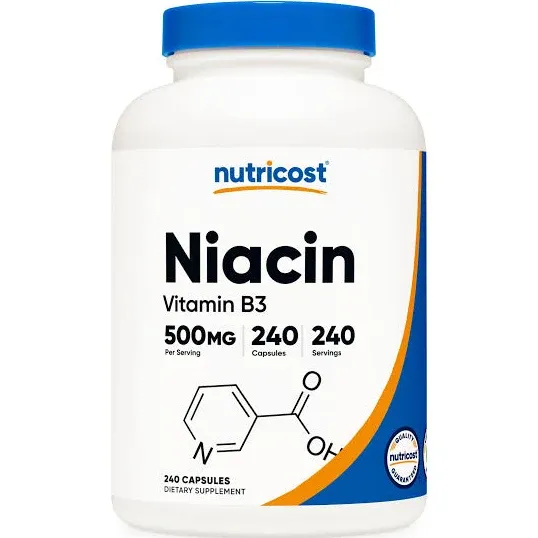 Vitamatic Niacin (Vitamin B3) 500mg, Sustained Release: Blue 240 Tablets