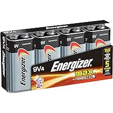 Energizer MAX Alkaline, 9V Batteries, 4 Pack