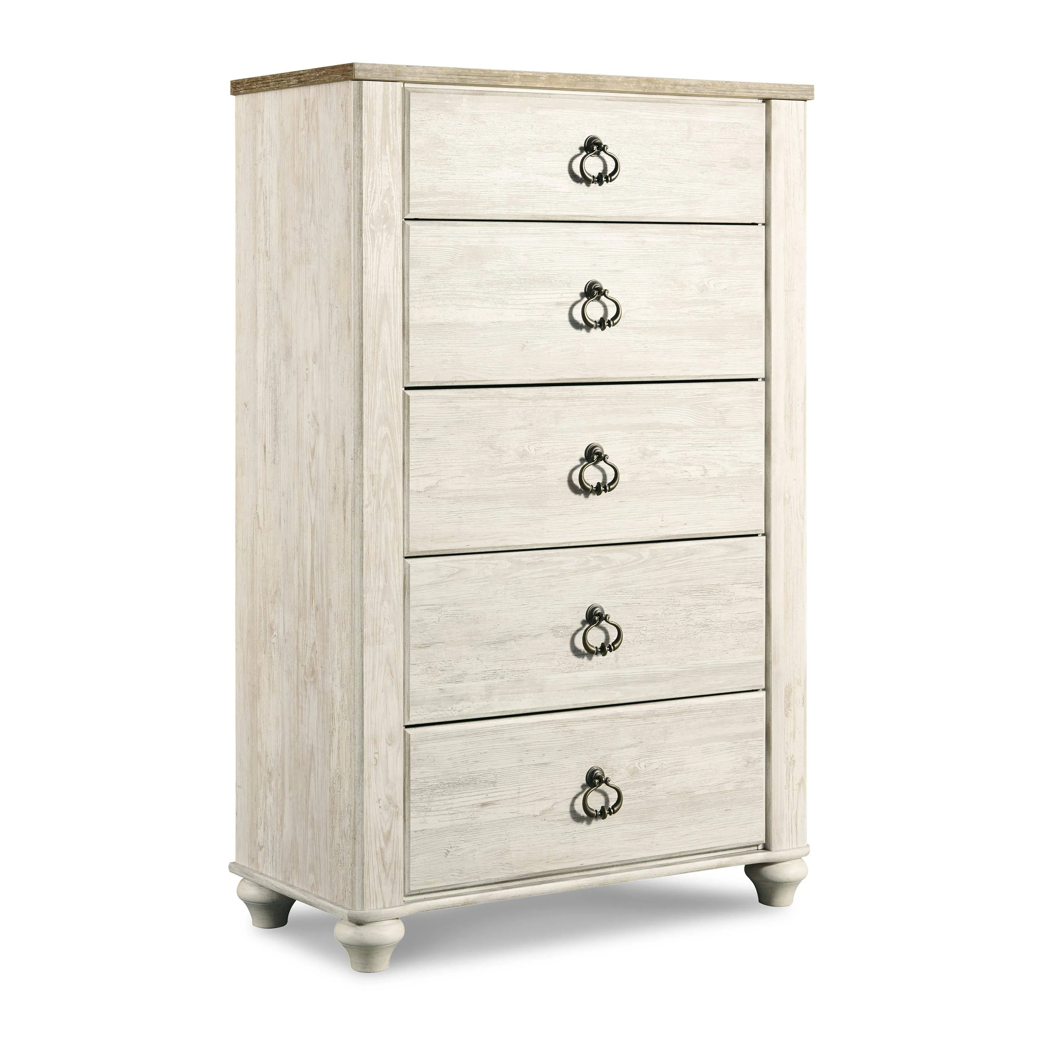 Willowton - Brown / Beige / White - Five Drawer Chest