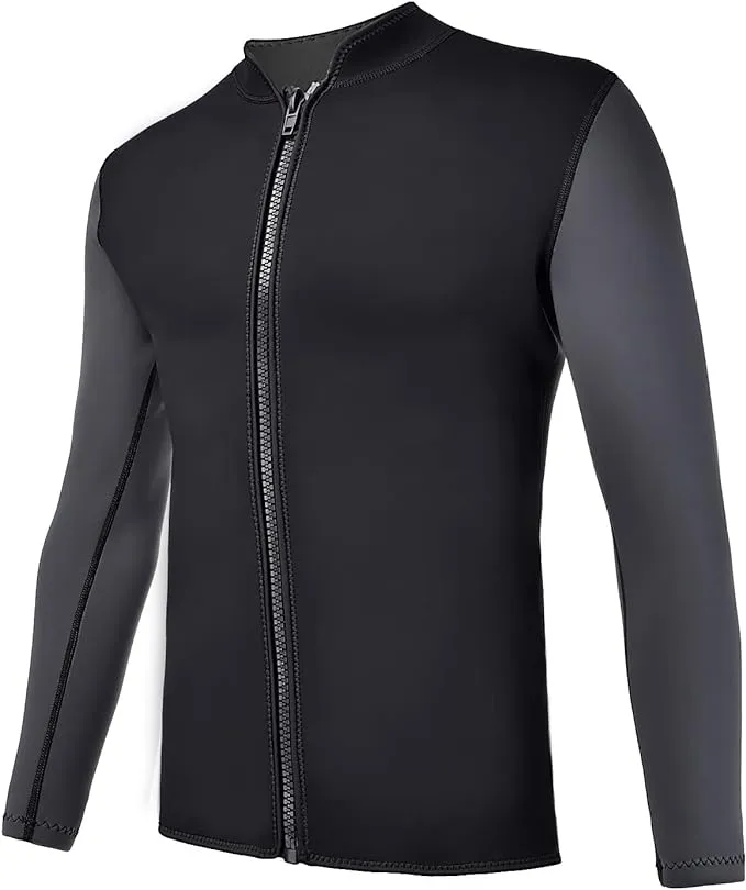 Wetsuits Top Jacket Women Men 2mm Neoprene Long Sleeve Shirt 3mm Front Zipper Vest Wet Suit Keep Warm for Adult Youth Diving Surf Swim Water Sports