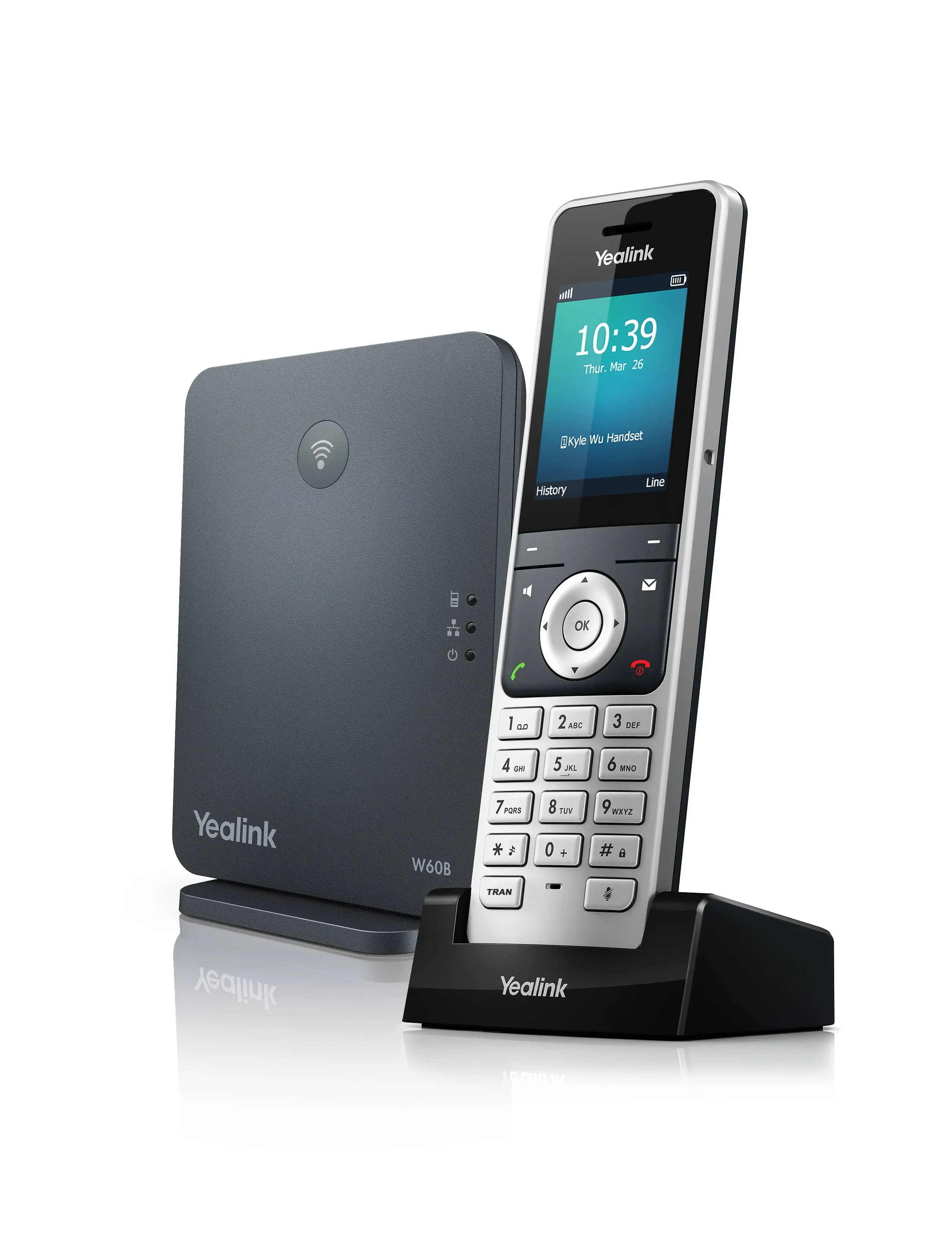 Yealink W60P Wireless DECT IP Cordless Office Phone and Base Station with 6AVE Universal Screen Cleaner