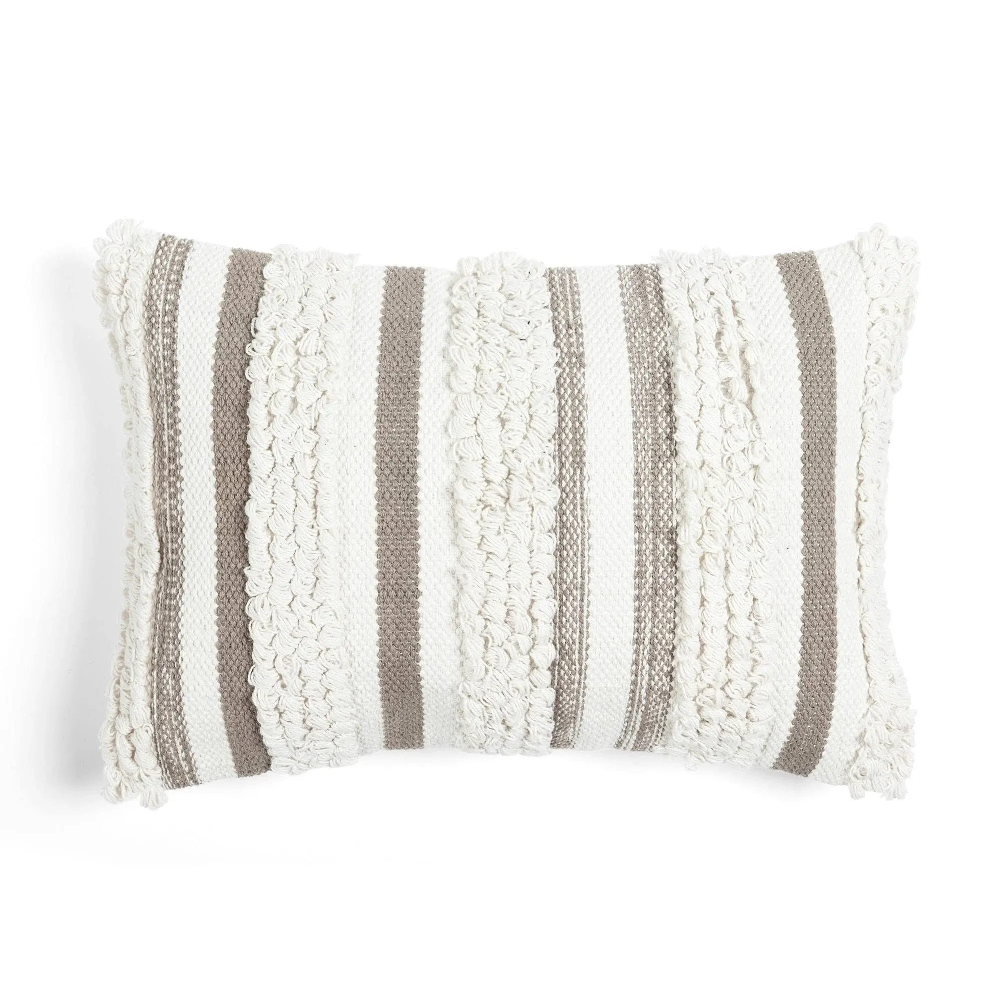 Lush Decor Bria Stripe Decorative Pillow Cover - Gray - 13x20