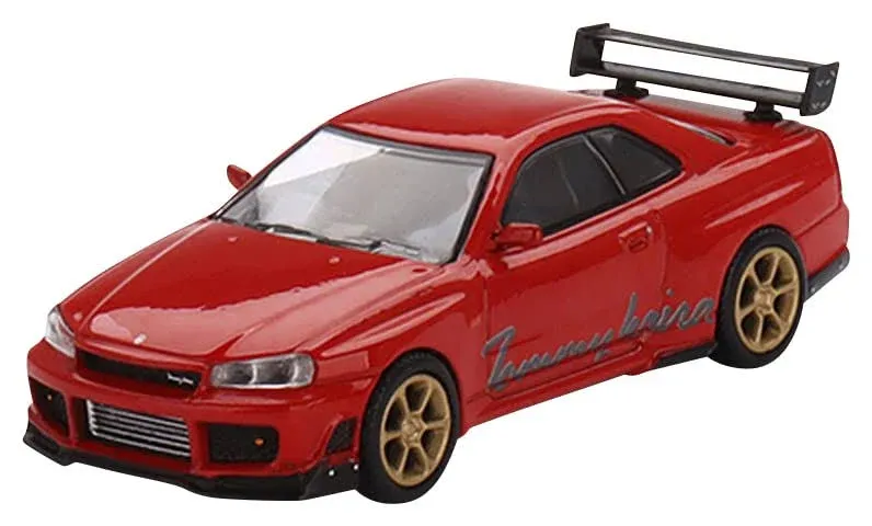 TSM Mini GT 543 Nissan Skyline GT-R R34 Tommykaira R-z Red RHD 1:64