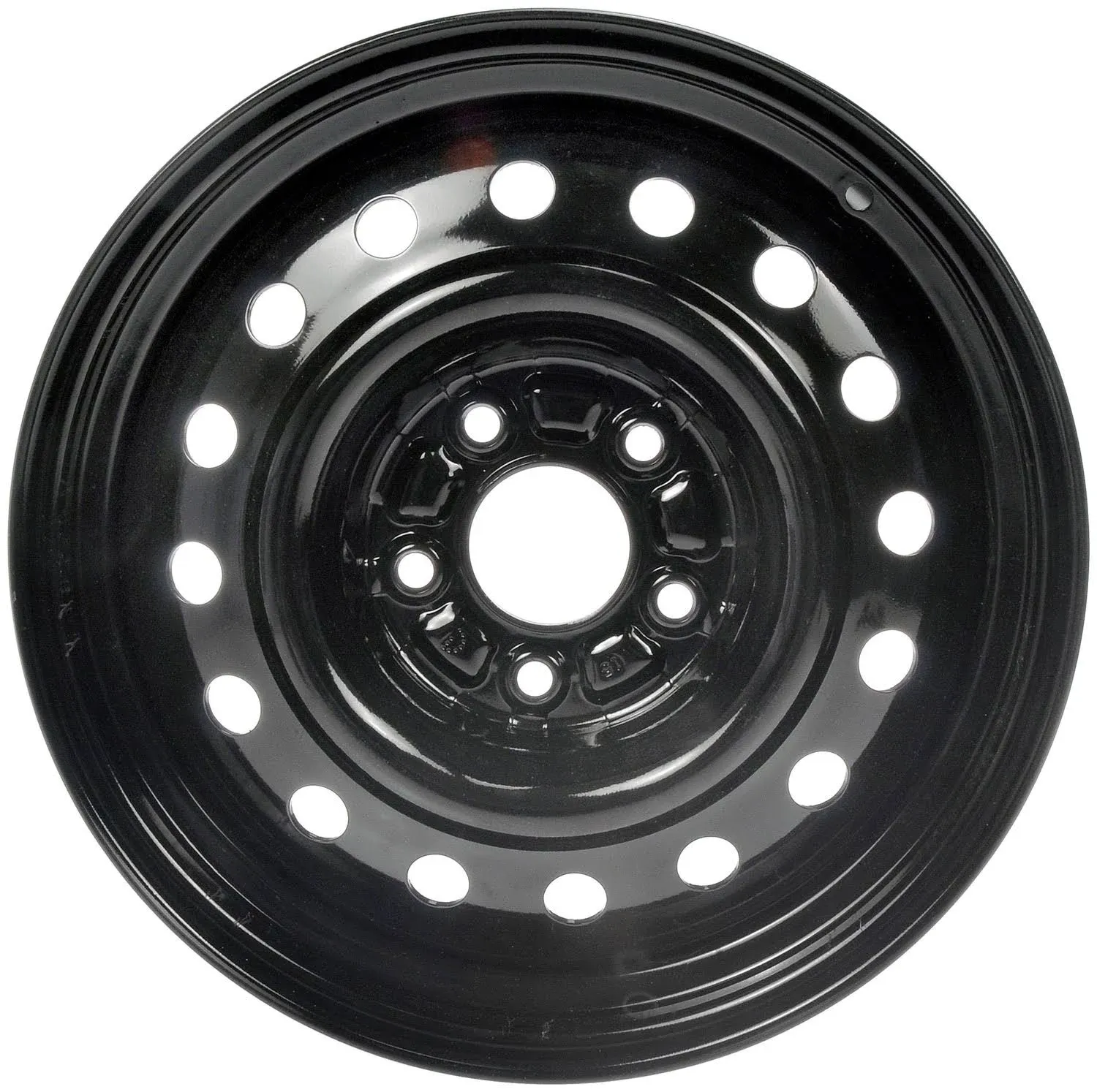 Dorman Wheel, Replacement, 16in. x 6.5 in.,Steel, Black, Gloss, 5 x 114.30mm