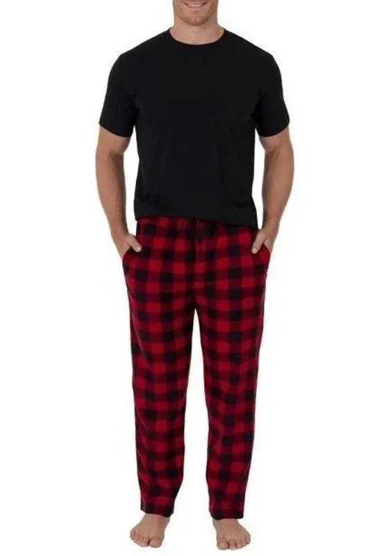 Fruit of the Loom Men's Fleece Pajama Pant Set