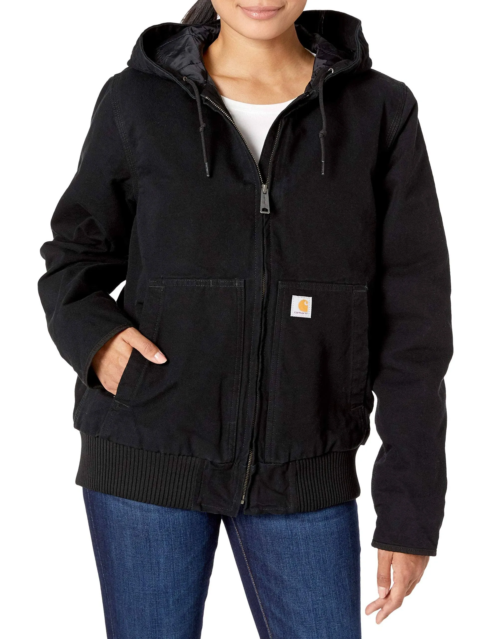 Carhartt Women's Washed Duck Active Insulated Jacket, Black