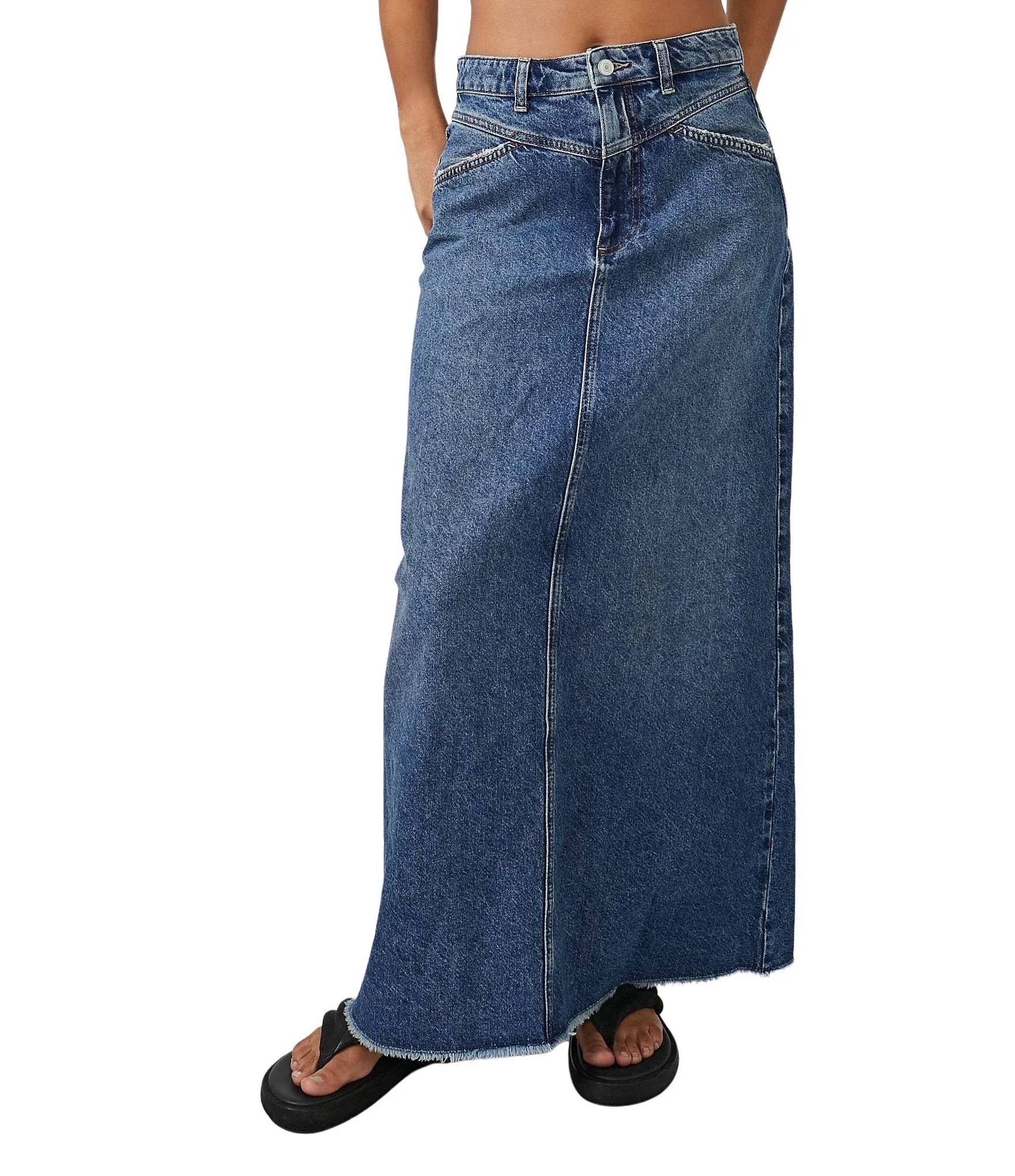 FP Movement Women's Come As You are Denim Maxi Skirt