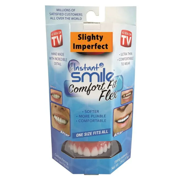 Instant Smile Comfort Fit Flex-Slightly Imperfect Available in Bright White and Natural Shade One Size Fits Most People