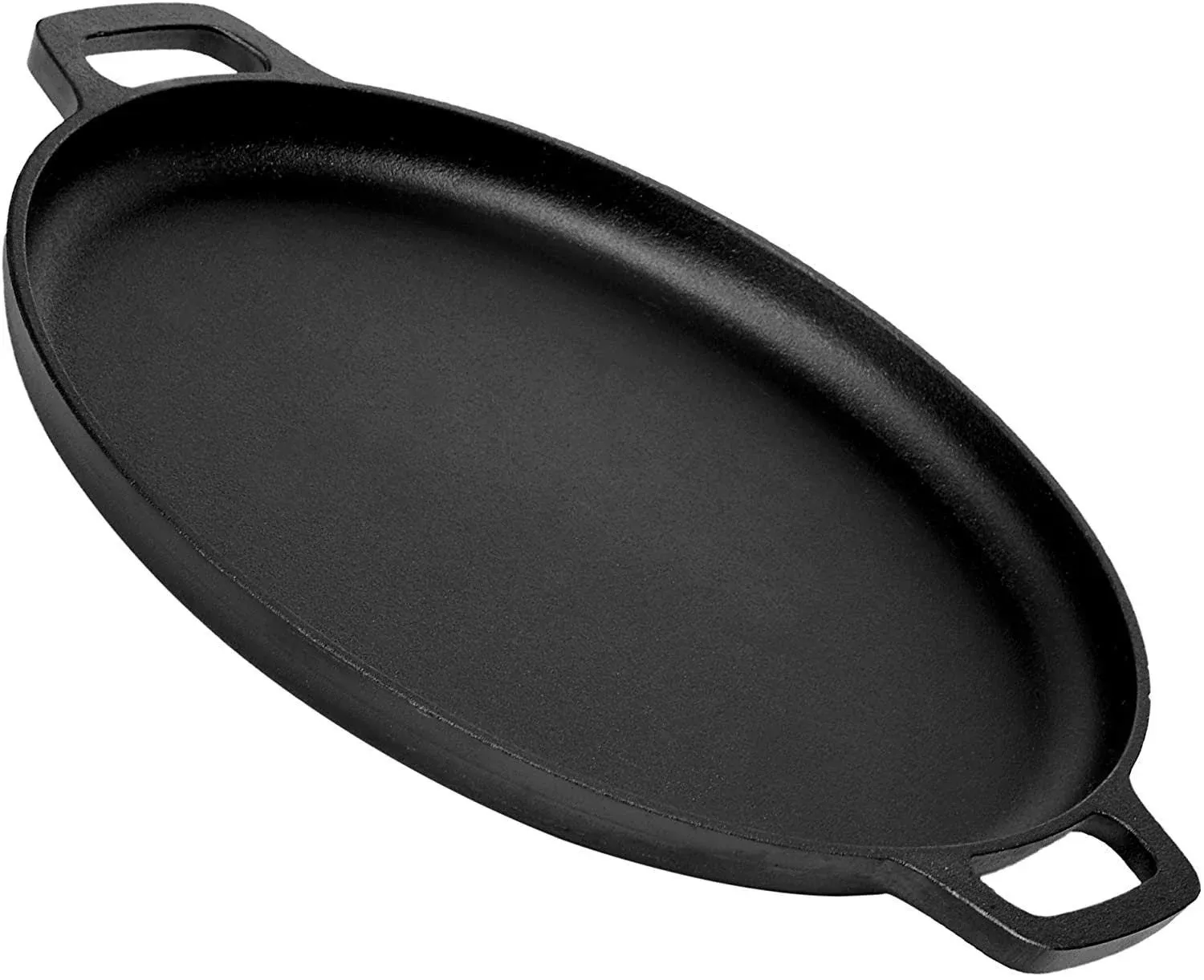 13.5 Inch Flat Skillet Cast Iron Pizza Pan Round Griddle Pre-Seasoned Comal Tool