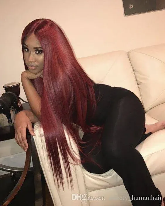 Burgundy Brazilian Straight Burgundy Human Hair Bundles Bundles   Wine Red 99J Extensions From Sweety_humanhair, $91.66 | DHgate.Com