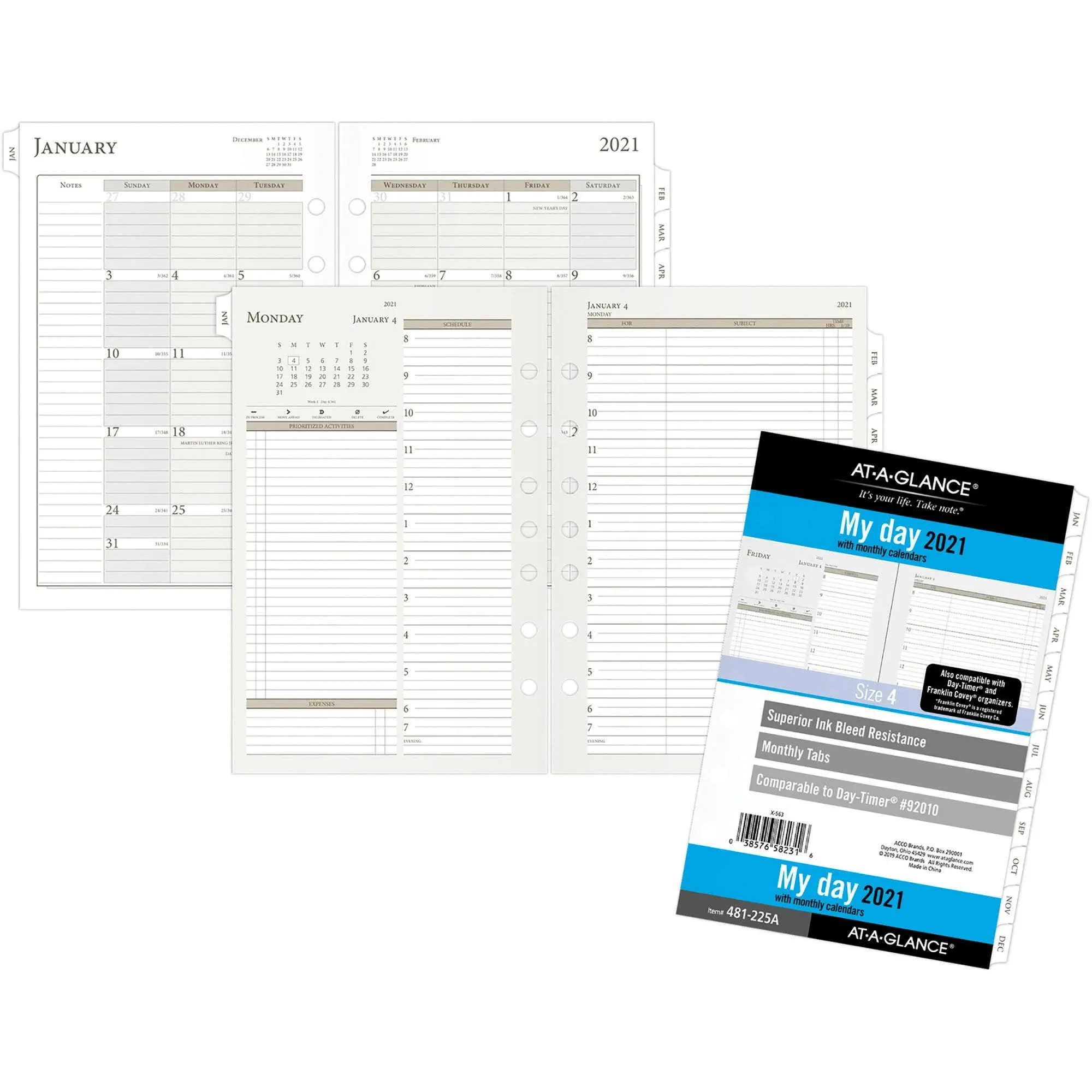 At-a-glance 2025 Daily Monthly Planner Two Page per Day Refill loose-leaf Desk