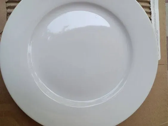 12-Piece White Porcelain Dinner Plates, round Dessert or Salad Plate, Serving Di