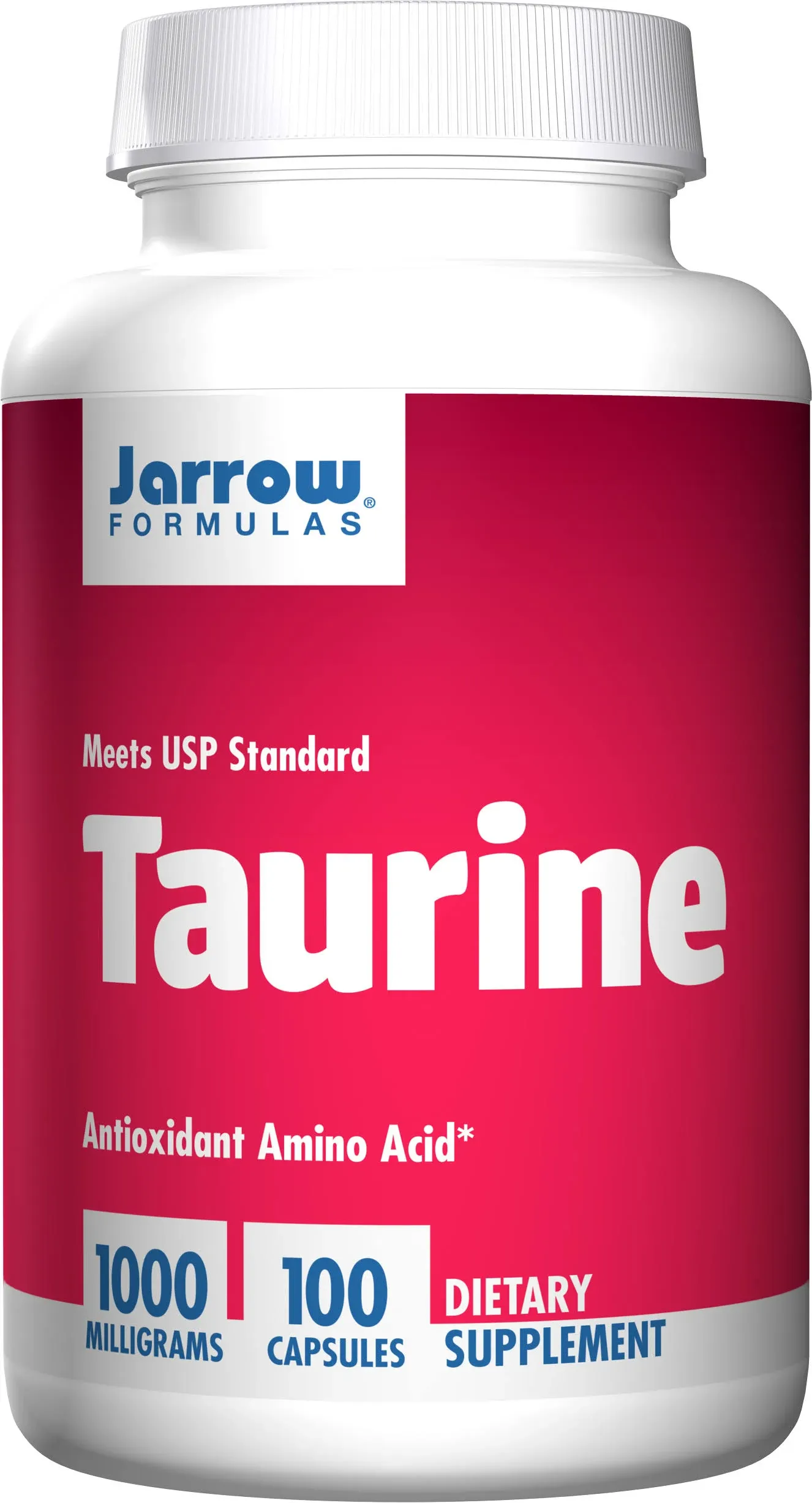 Jarrow Formulas Taurine 1000 mg, Dietary Supplement, Amino Acid Supplement for Brain Health Support, 100 Capsules, 100 Day Supply