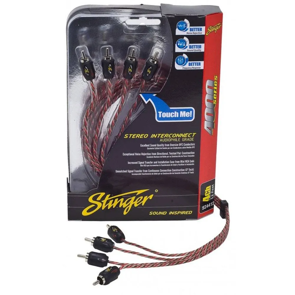 Stinger SI4417 17ft 4000 Series 4 Channel RCA's Directional Twisted