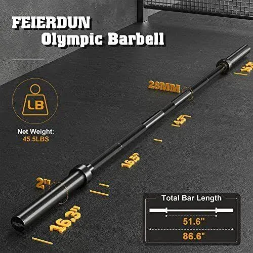 Olympic Barbell 47in/4ft/5ft/6ft/7ft For For Weightlifting, Alloy