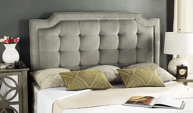 Safavieh Sapphire Pewter Tufted Velvet King Headboard