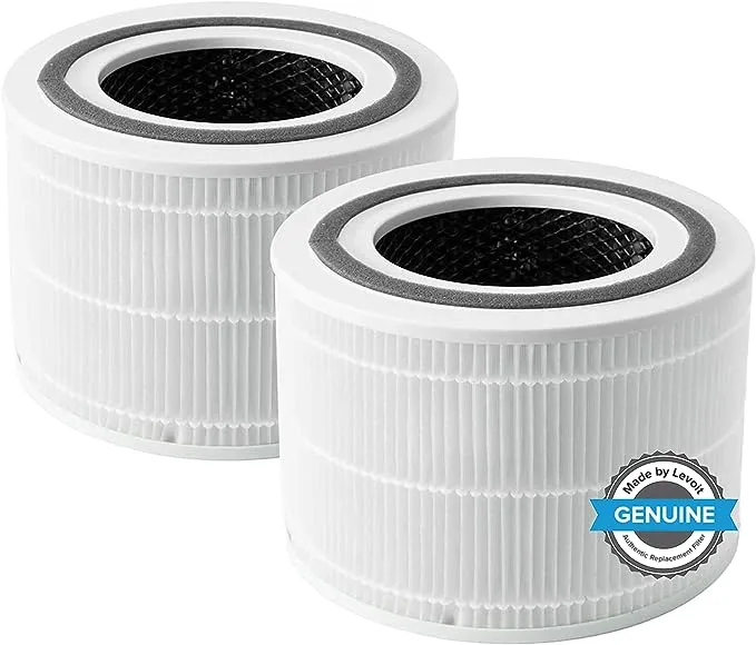 LEVOIT Core 300 Air Purifier Replacement Filter, 3-In-1 Filter, Efficiency Activated Carbon, Core300-RF, 2 Pack, White