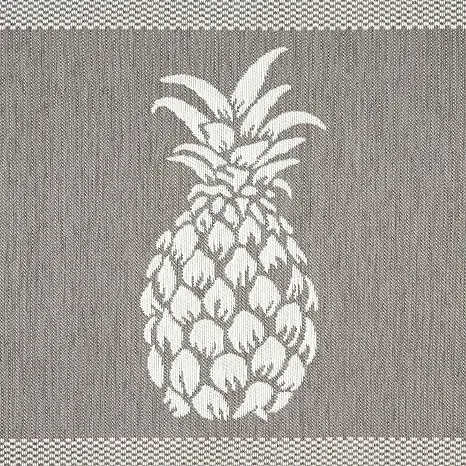 Martha Stewart Aloha Modern Pineapple Anti-Fatigue Air-Infused Kitchen Mat, Grey, 19.6"x39"