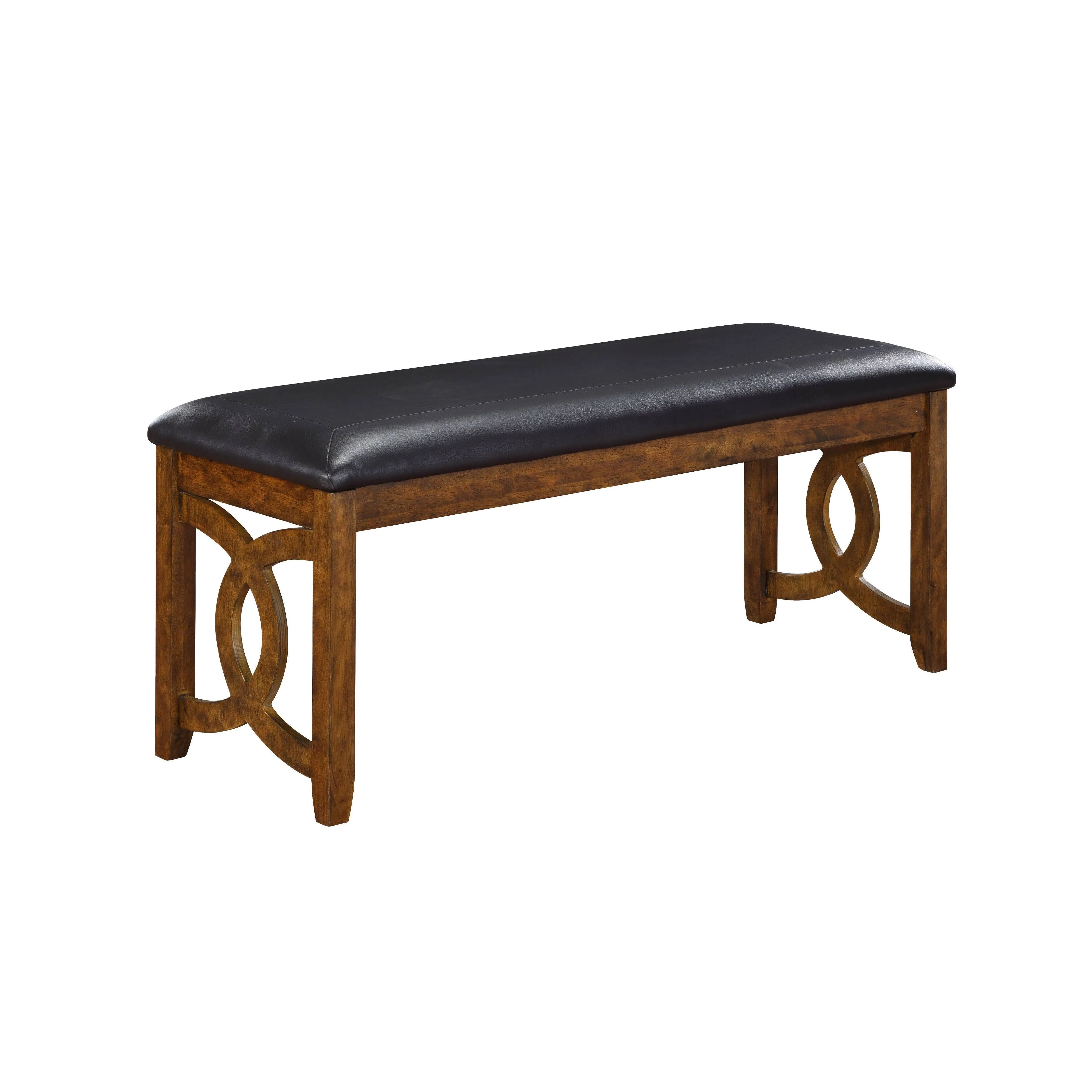 New Classic Furniture Gia Upholstered Dining Bench, Warm Brown Finish