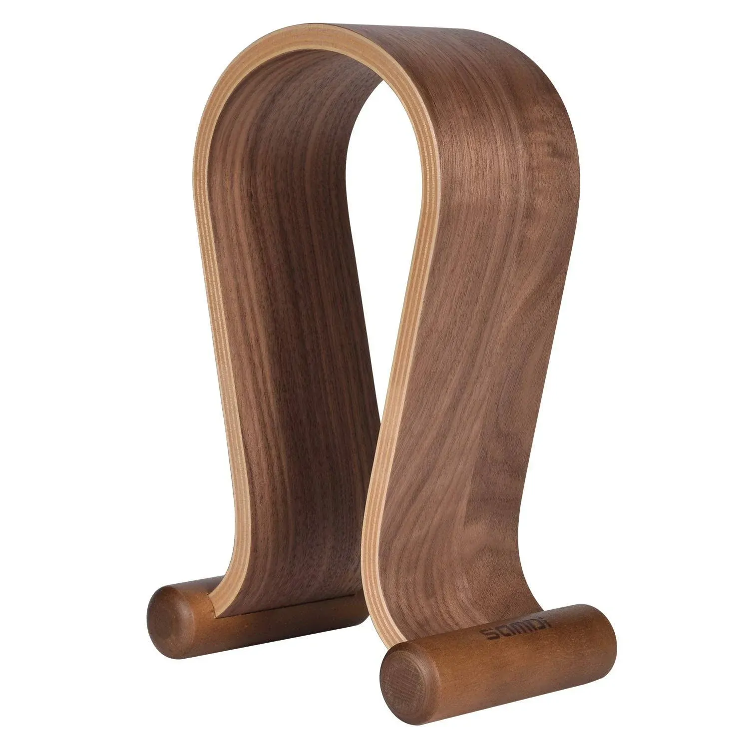 Samdi Wooden Headphone Stand Mount Holder Headset Hanger Suitable All Headphone Size in Brown Walnut