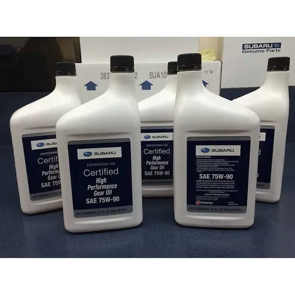 Subaru 75W90 Extra S Gear & Transmission Fluid - 5 Quart Bottles STI WRX Genuine SOA427V1700 X5