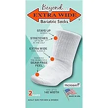 Bariatric Sock for Extreme Lymphedema. Stretches up 30" (2 Pairs)