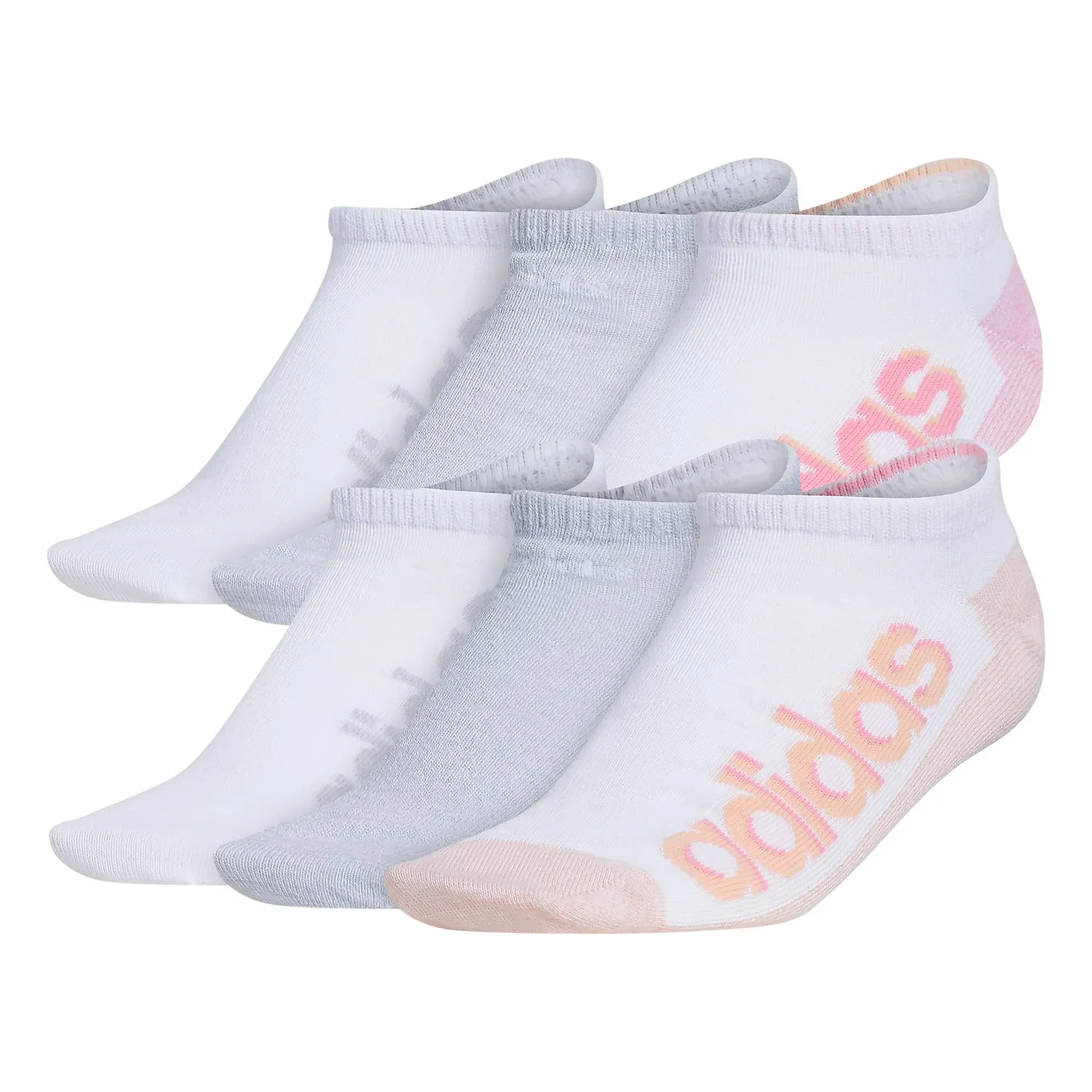 adidas 6 Pair No Show Socks Womens