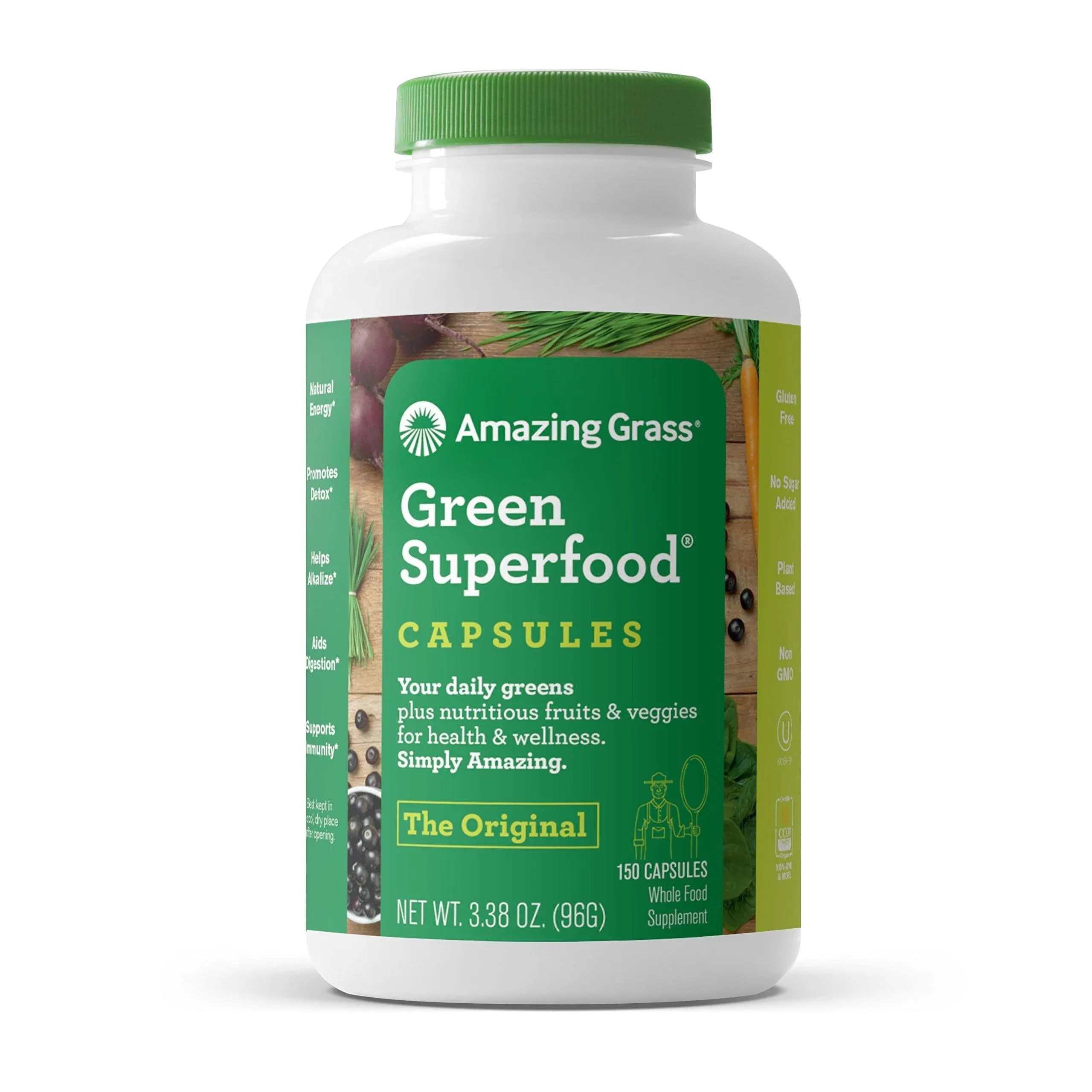 Amazing Grass Green Superfood, Vegetarian Capsules, 650 mg - 150 Count