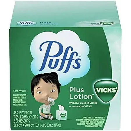 Puffs Plus Lotion Vicks Facial Tissues