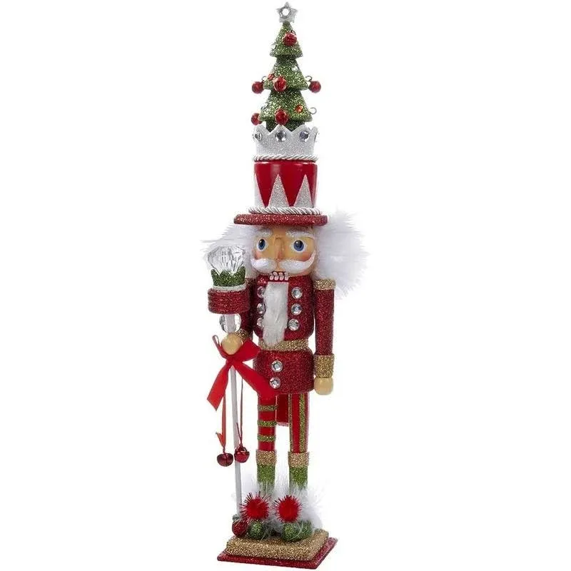 Kurt Adler Hollywood Tree Hat Nutcracker, 15-Inch, Red and Green