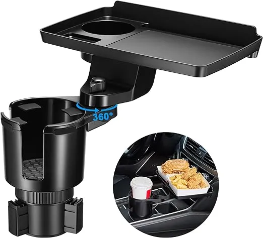 THIS HILL Cup Holder Tray for Car 2 in 1 Detachable Car Food Table Tray with ...