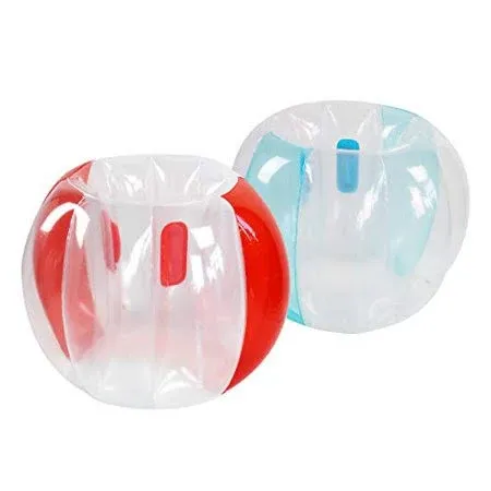 2 Pack Inflatable Bumper Balls for Kids (3ft/0.90m)Giant Sumo Balls Body Bumpers Balls Buddy Zorb Ball for Adults Outdoor Toys Backyard Games Yard Human Bubble Ball Hamster Ball(Red+Blue 36inch)