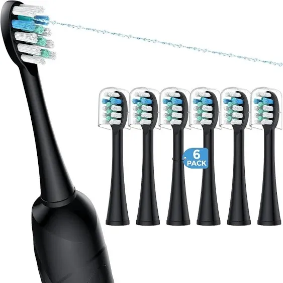 6 Pack Toothbrush Replacement Heads Compatible with WaterPik Sonic Fusion 2.0 Fl