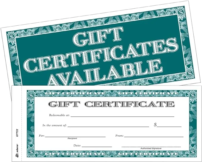 Adams Gift Certificate Book