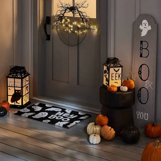 36in Dancing Skeleton Halloween Porch Sign - Front Porch Halloween Welcome Sign, Rustic Modern Farmhouse Entryway Board